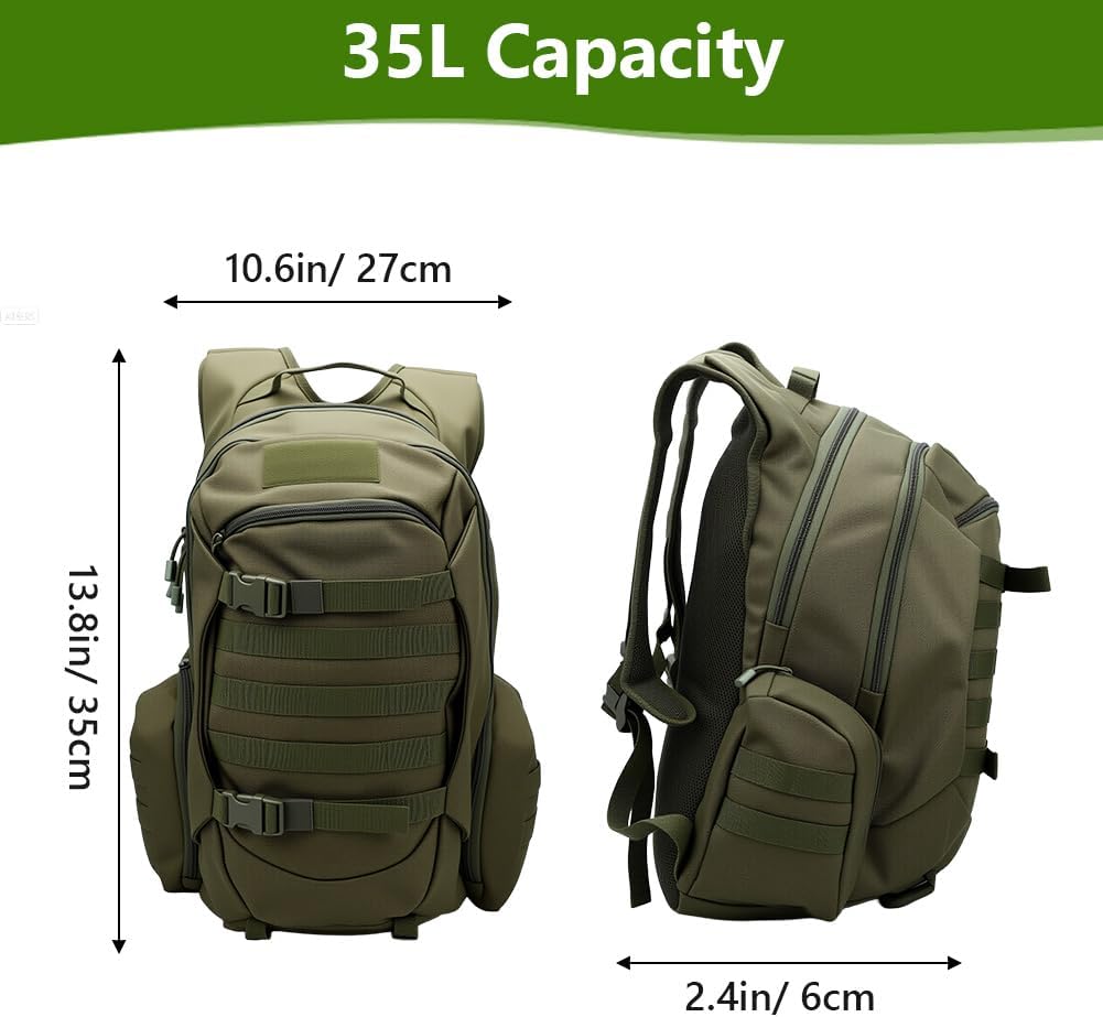 lyrlody Hiking Backpack,Camping Backpack, Hiking Daypack with Rain Cover with 2L Water Bladder