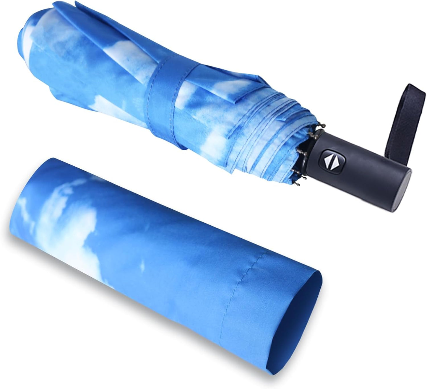 Travel Essentials Umbrella Windproof Compact Collapsible Light, Automatic, Strong and Portable, Wind Resistant Folding Small Umbrella for Rain
