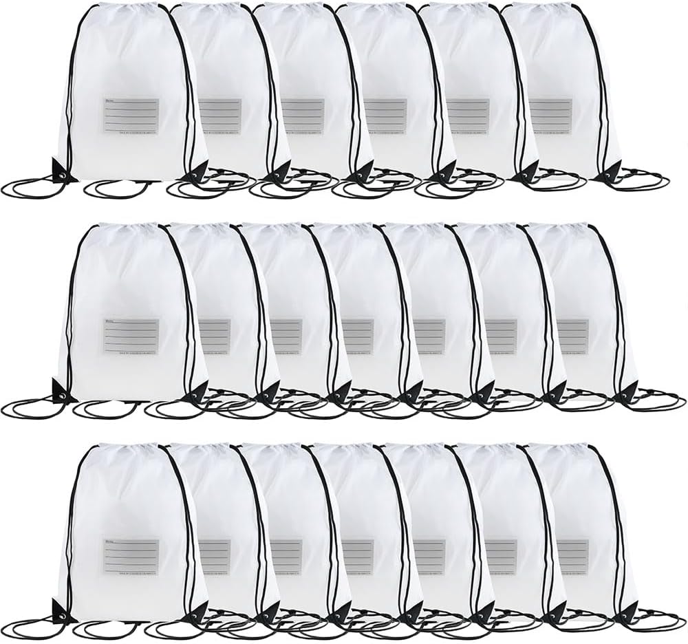 20 Pcs Drawstring Bags,Bulk Draw String Backpack, DIY Gym Sports Cinch Bag Sackpack for Women Men