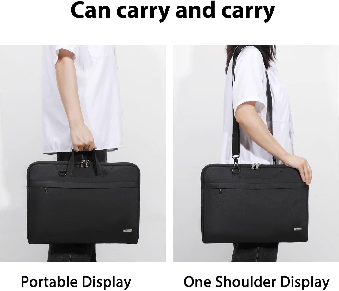 Voova Laptop Case 13 14 15 16 17 Inch with Shoulder Strap, Waterproof Laptop Sleeve Slim Briefcase