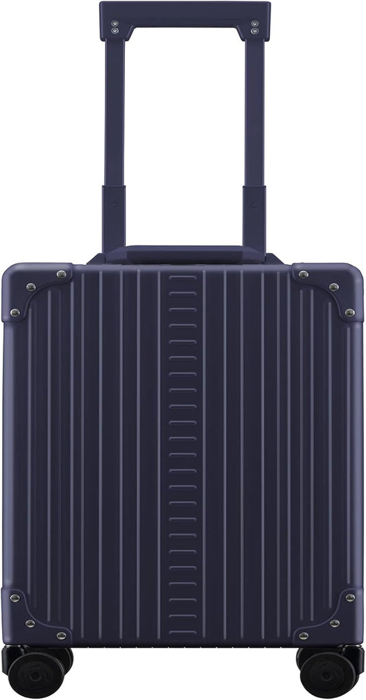 All Aluminum Lightweight 20" Business Laptop Briefcase - Vertical Open Carry-On, TSA Approved Suitcase, Four 360° spinner wheels, Compartment, Hard Side Cabin Bag for Travel & Business (Sapphire)
