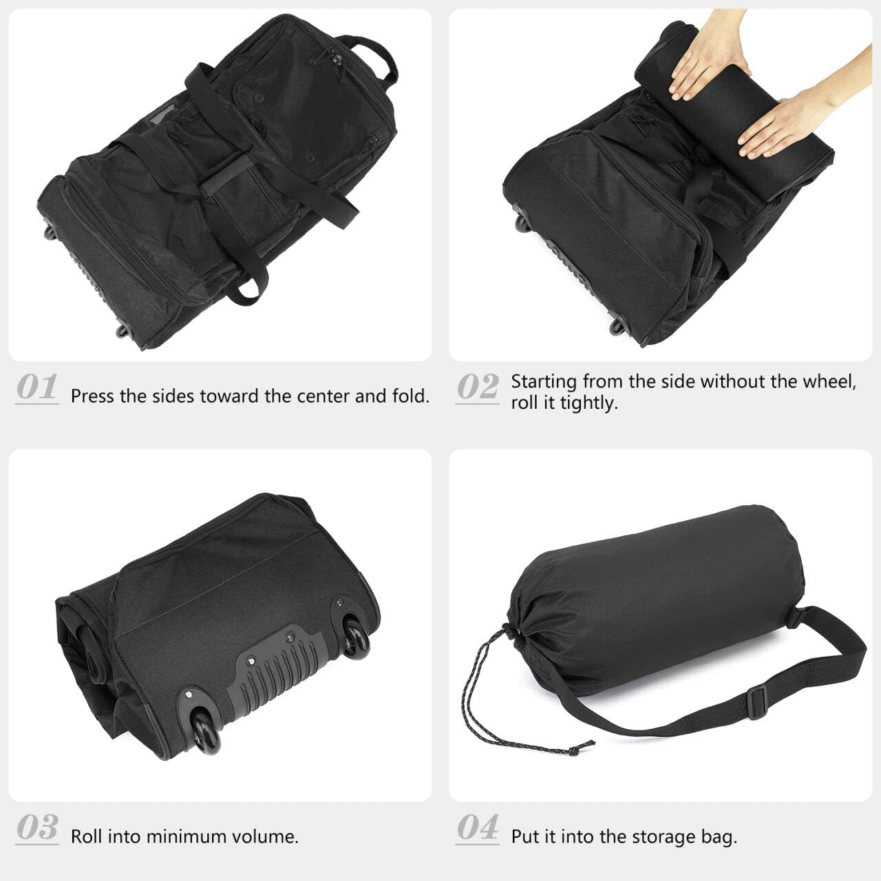 Extra Large Rolling Travel Duffle Bag with Wheels Shoes Compartment Wet Pocket 85-100L Big Expandable Duffel Bag for Men Women Heavy Duty Foldable Collapsible Luggage Camping, Black