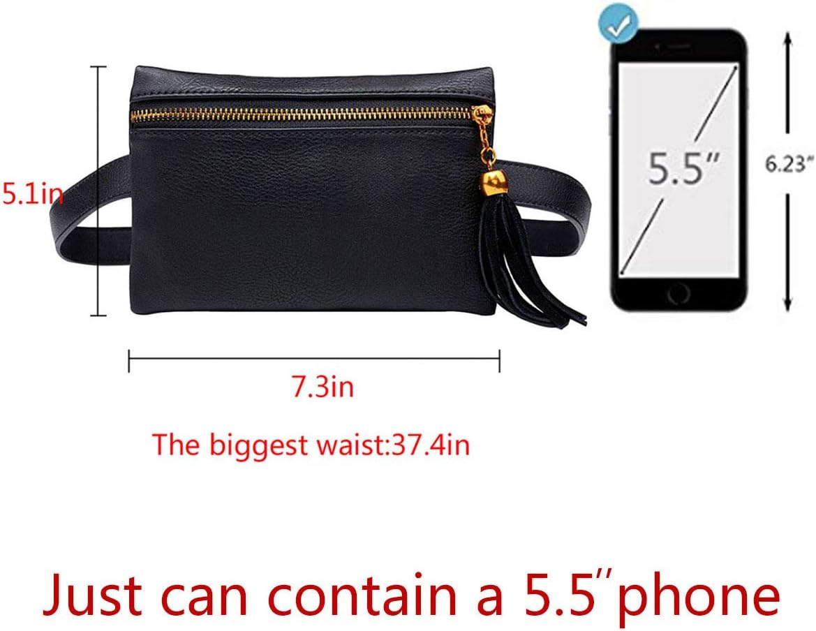 Goclothod Faux Leather Fanny Pack Women Waist Bag Small Purse Belt Bum Bag