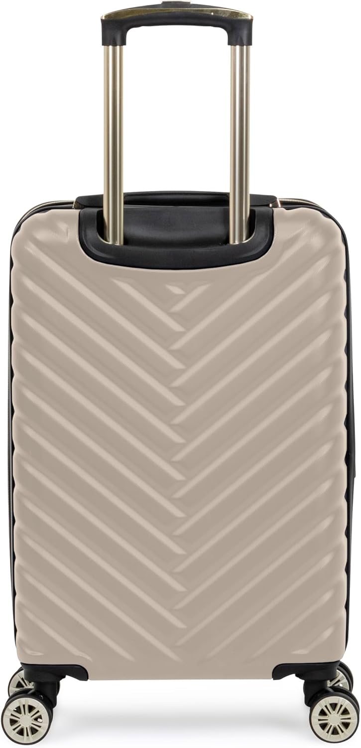 Kenneth Cole REACTION Madison Square Lightweight Hardside Chevron Expandable Spinner Luggage, Taupe, 2-Piece Set (20" & 28")