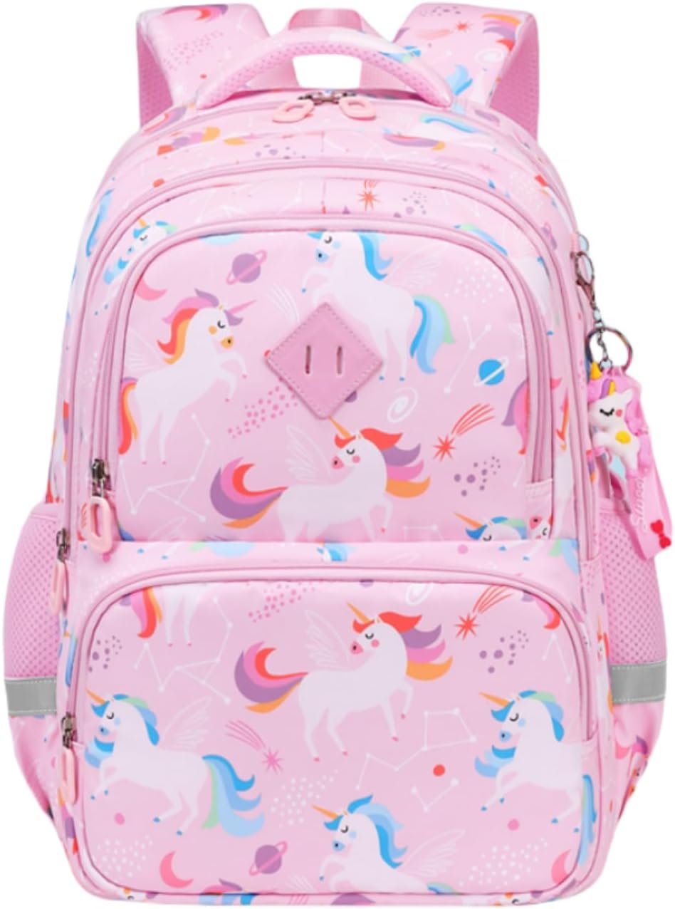 Girls backpack,Backpack for Girls,Lightweight Print Kids Backpack Cute Elementary Middle School Bag(Pink-1)