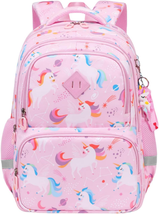 Girls backpack,Backpack for Girls,Lightweight Print Kids Backpack Cute Elementary Middle School Bag(Pink-1)
