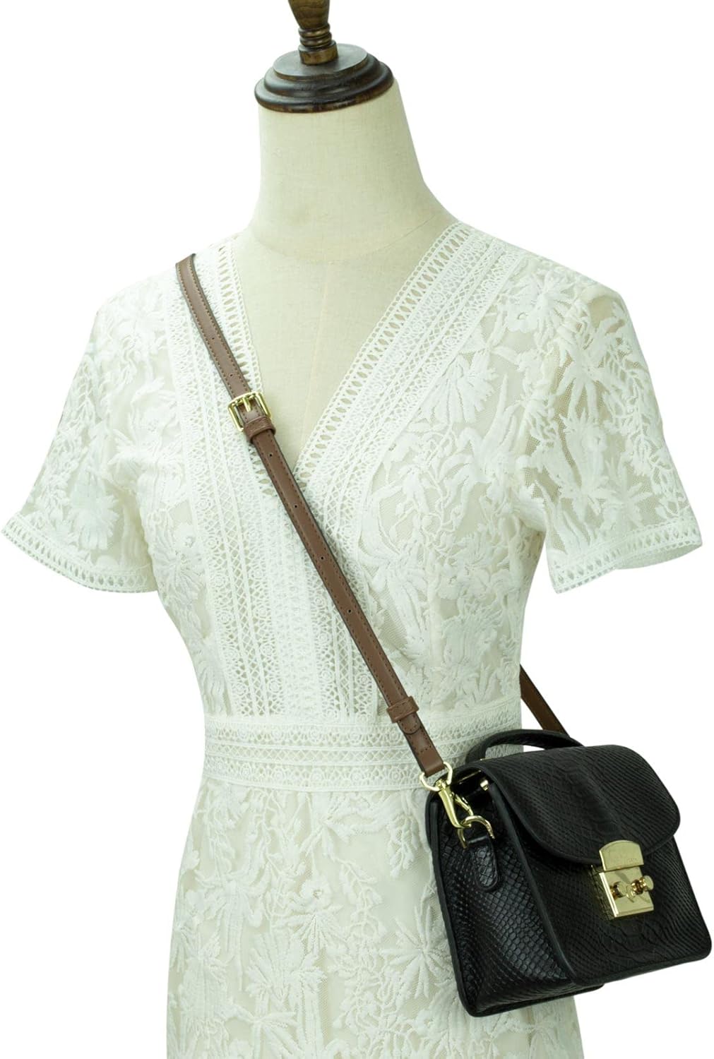 Allzedream Leather Purse Strap Replacement Crossbody Handbag Long Adjustable (Coffee)