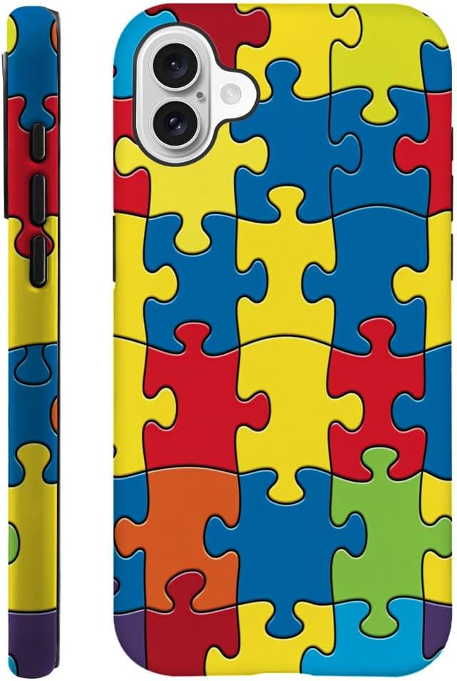 SEized Case Compatible with for iPhone 16,Color Puzzle Autism Phone Case for Girl Women Boy Men,Durable Protection Phone Case for iPhone 16