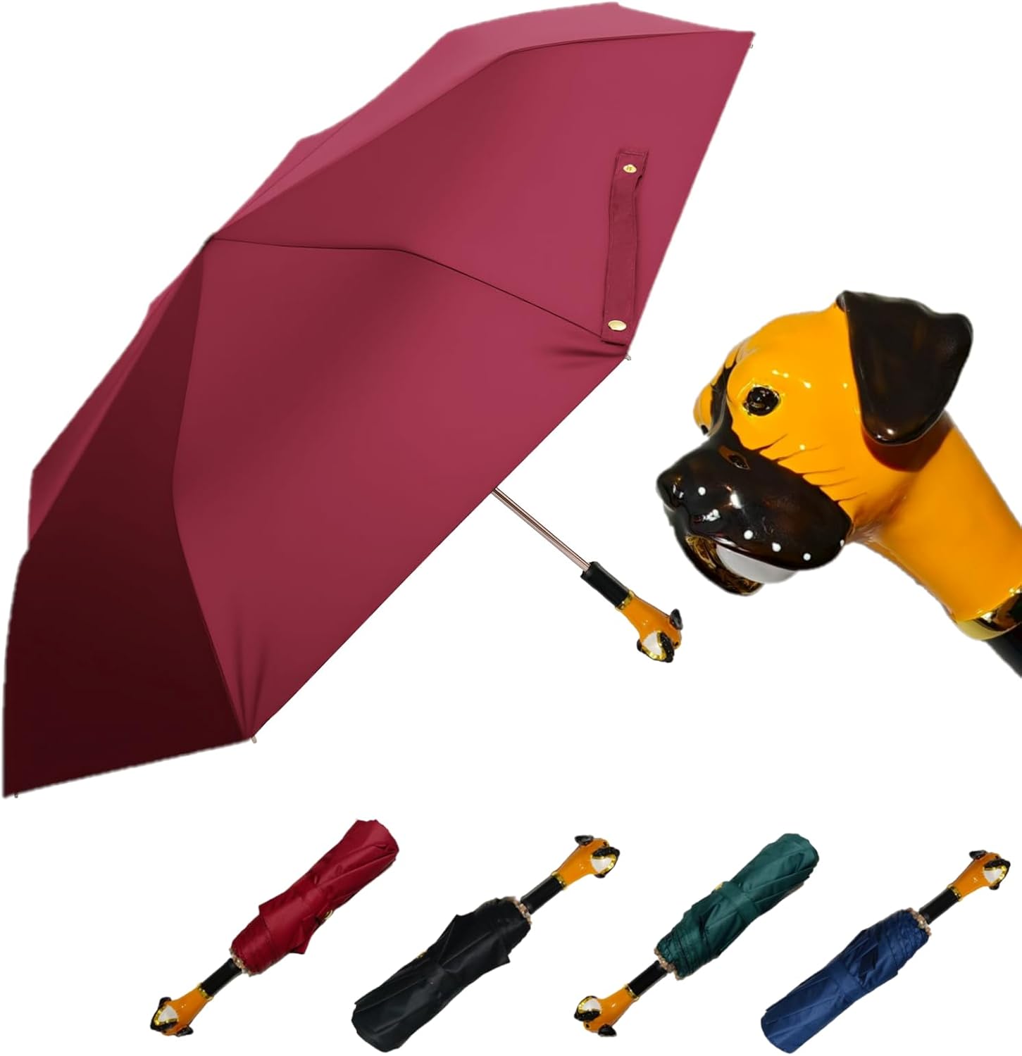 Handpainted Artisan Foldable Umbrella – Animal Lovers – Traditional Enamel Figurine – Fashion