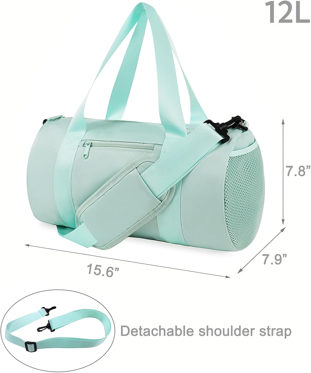 Small Gym Bag Duffel Bag for Women Men Fitness Sports Bag Workout Adjustable Detachable Shoulder