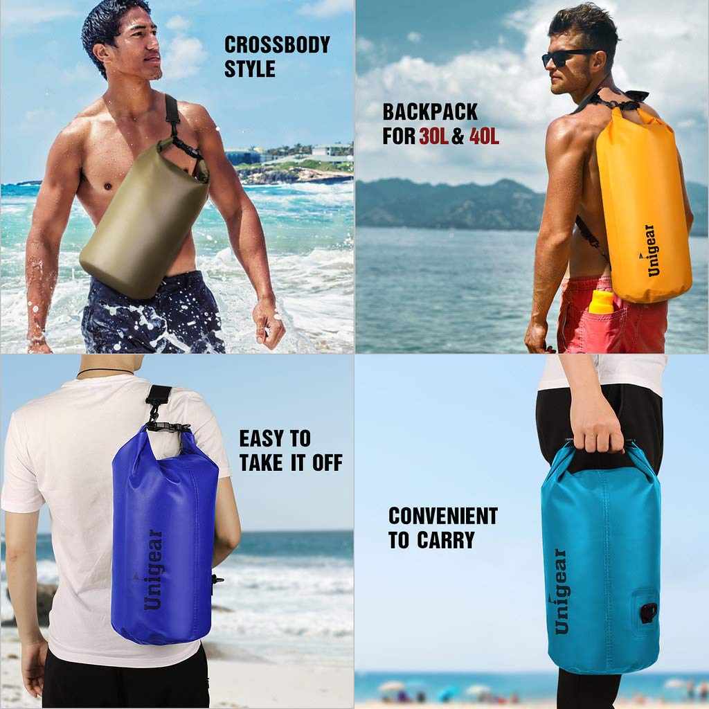 Unigear Dry Bag Waterproof, Floating and Lightweight Bags for Kayaking, Boating, Fishing, Swimming