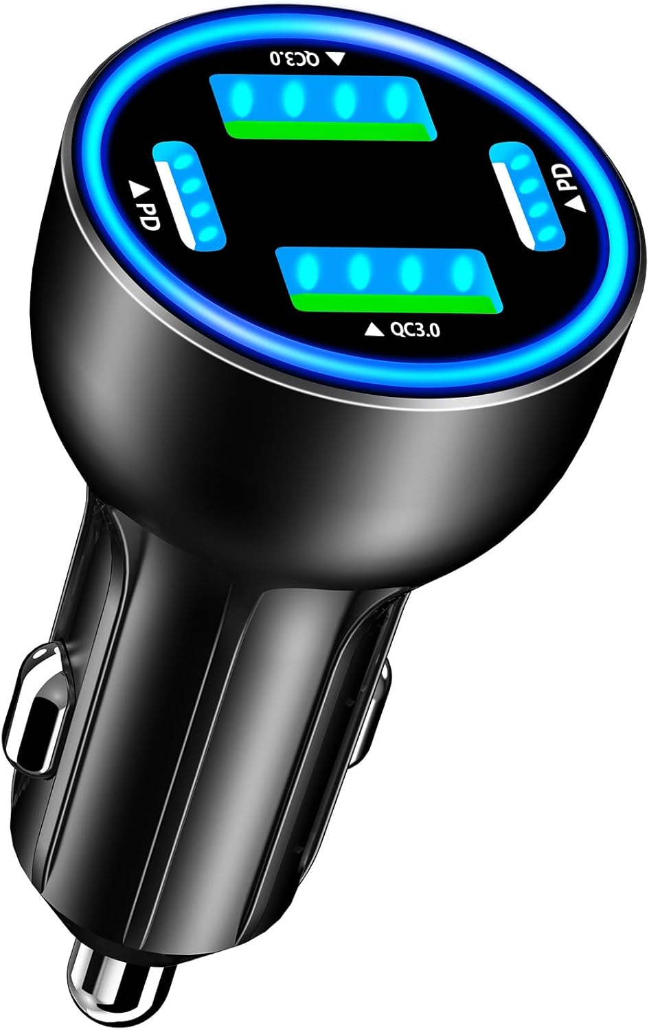 USB C Car Charger, Rombica 4-Port 90W Dual USB-C + USB-A Car Power Adapter, 4 in 1 PD/QC Type-C Fast Car Charging Cigarette Lighter for iPhone 17 17 Pro Max 16 15 14 13 12 11/Galaxy S23 S24/Pixel/iPad