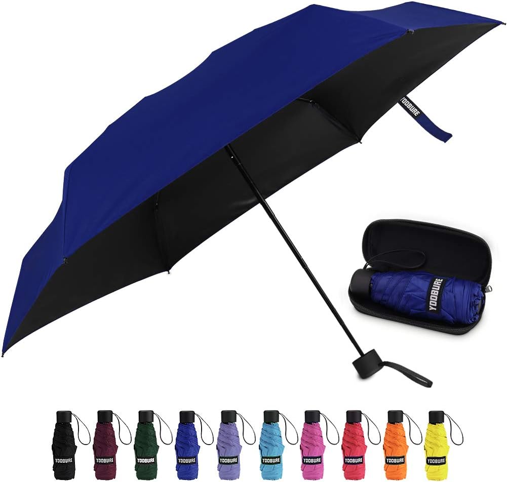 Yoobure Small Mini Umbrella with Case Light Compact Design Perfect for Travel Lightweight Portable Parasol Outdoor Sun&Rain Umbrellas