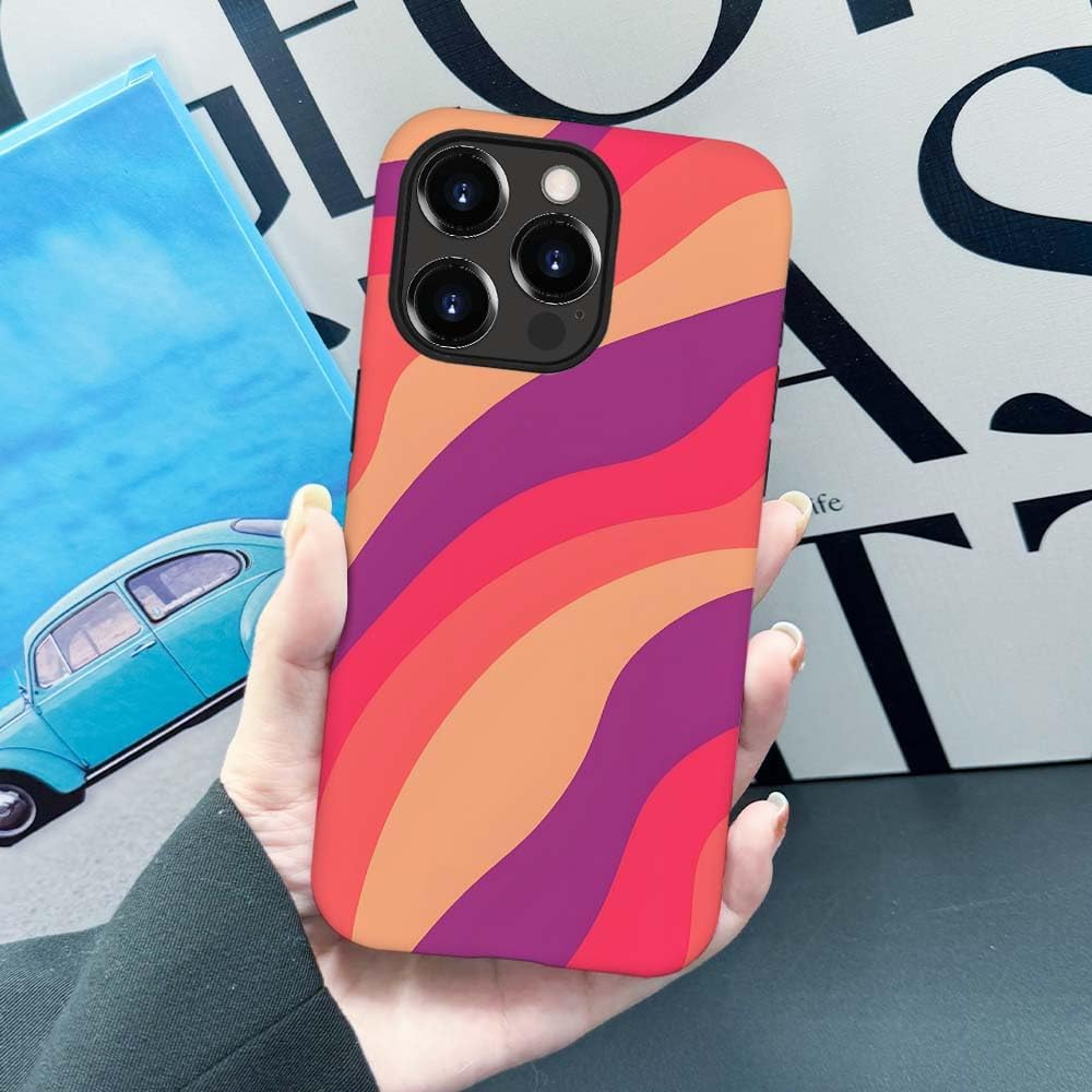 SEized Case Compatible with for iPhone 11 Pro Max,Pink Colorful Waves Abstract Swirls Phone Case for Girl Women Boy Men,Durable Protection Case for iPhone 11 Pro Max