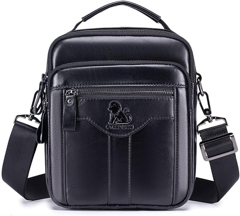 Premium Leather Men's Crossbody -Organized Storage & Durable,Stylish for Daily Carry