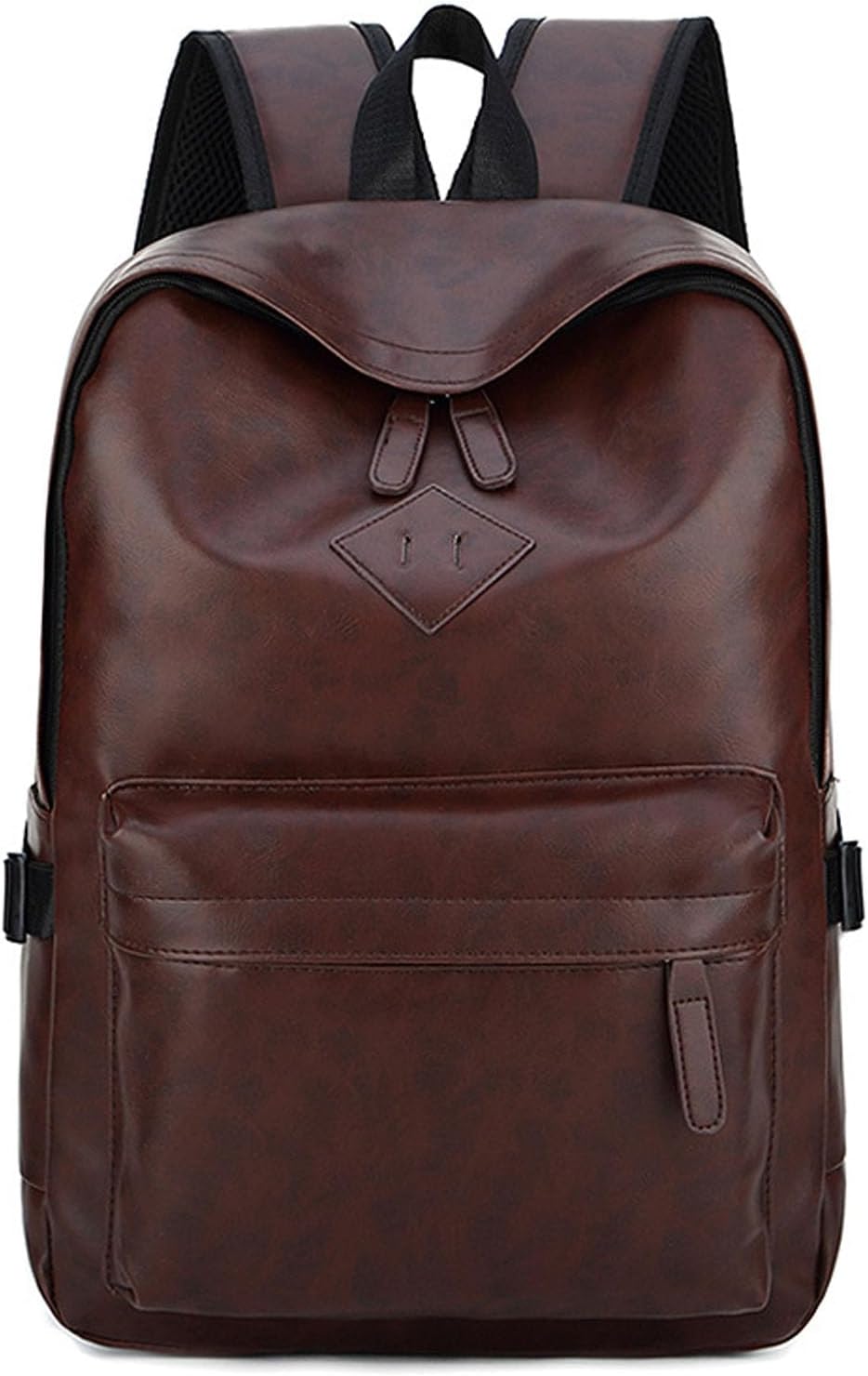 Mens Leather 16.1 inch Laptop Bag Travel Casual Computer Backpack College Business Work Shoulder Bags Waterproof