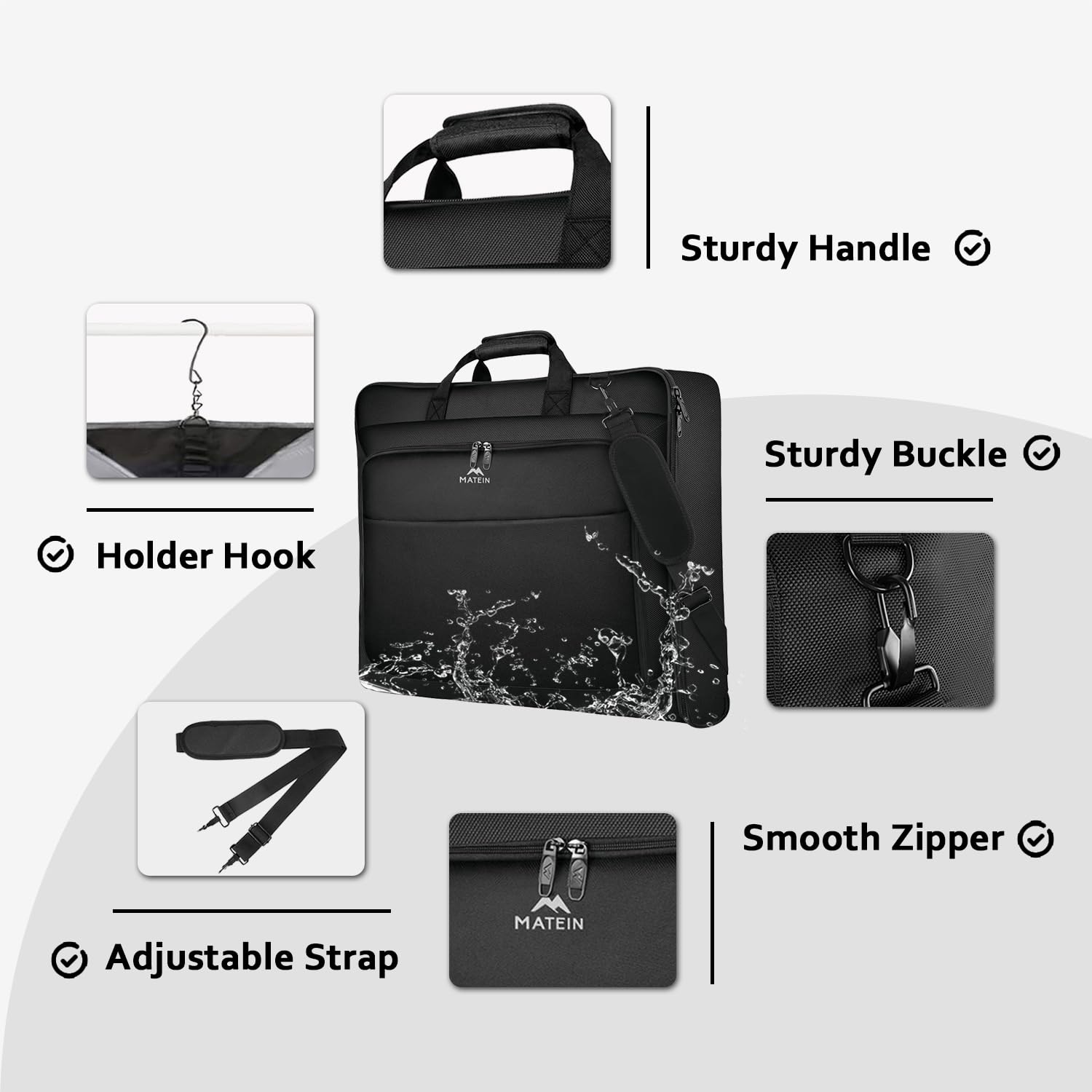 MATEIN Garment Bag for Travel, Large Carry on Garment Bags for Business