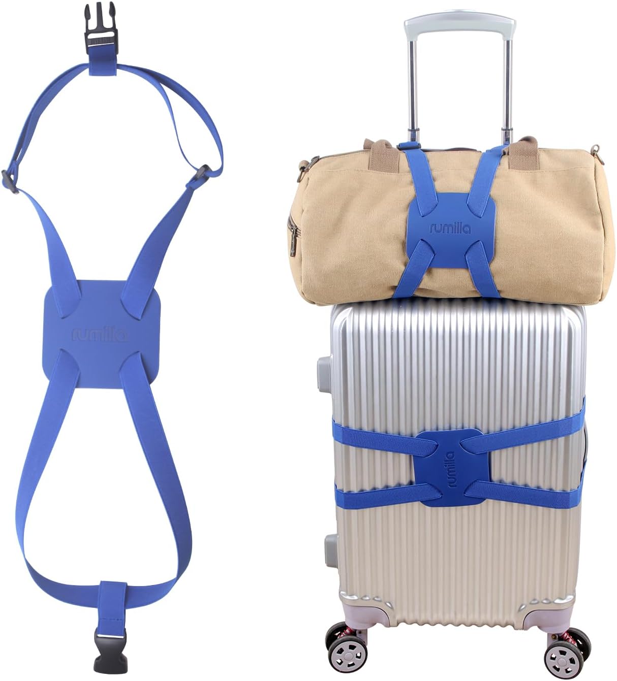 Luggage Straps for suitcases，Luggage Straps Bag Bungee， LAdd a Bag Easy to Travel Suitcase Elastic Strap Belt (Blue Luggage strap-1PCS)