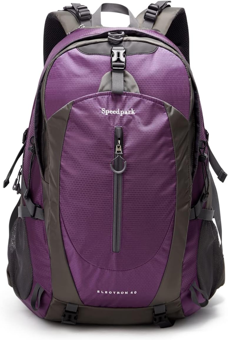 SPEEDPARK Hiking Backpack 40L Waterproof Hiking Daypack with Rain Cover, Outdoor Trekking Travel Backpacks for Men Women