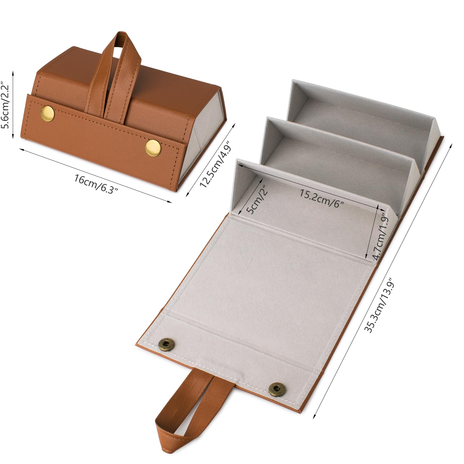 VACONICO Sunglasses Travel Case, Travel Sunglasses Case Organizer with 3 Slots Foldable Eyeglasses
