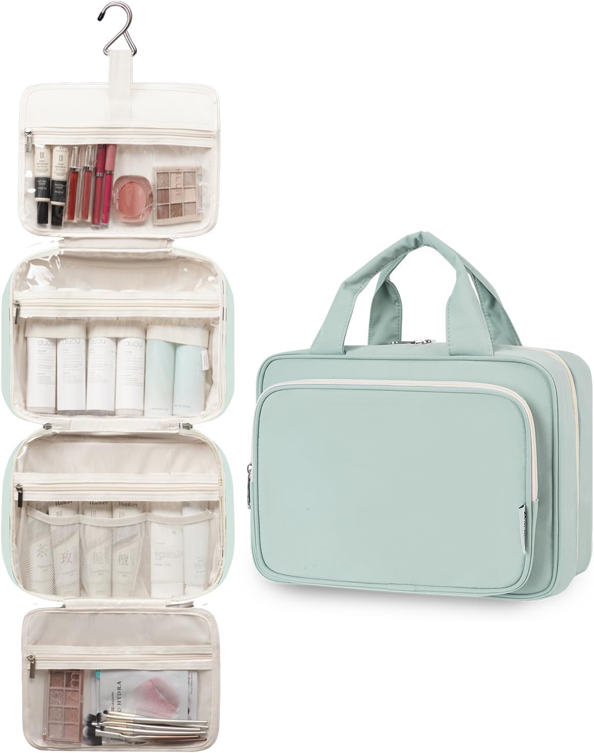 Narwey Travel Toiletry Bag for Women Large Hanging Makeup Bag Organizer Toiletries Bag for Full