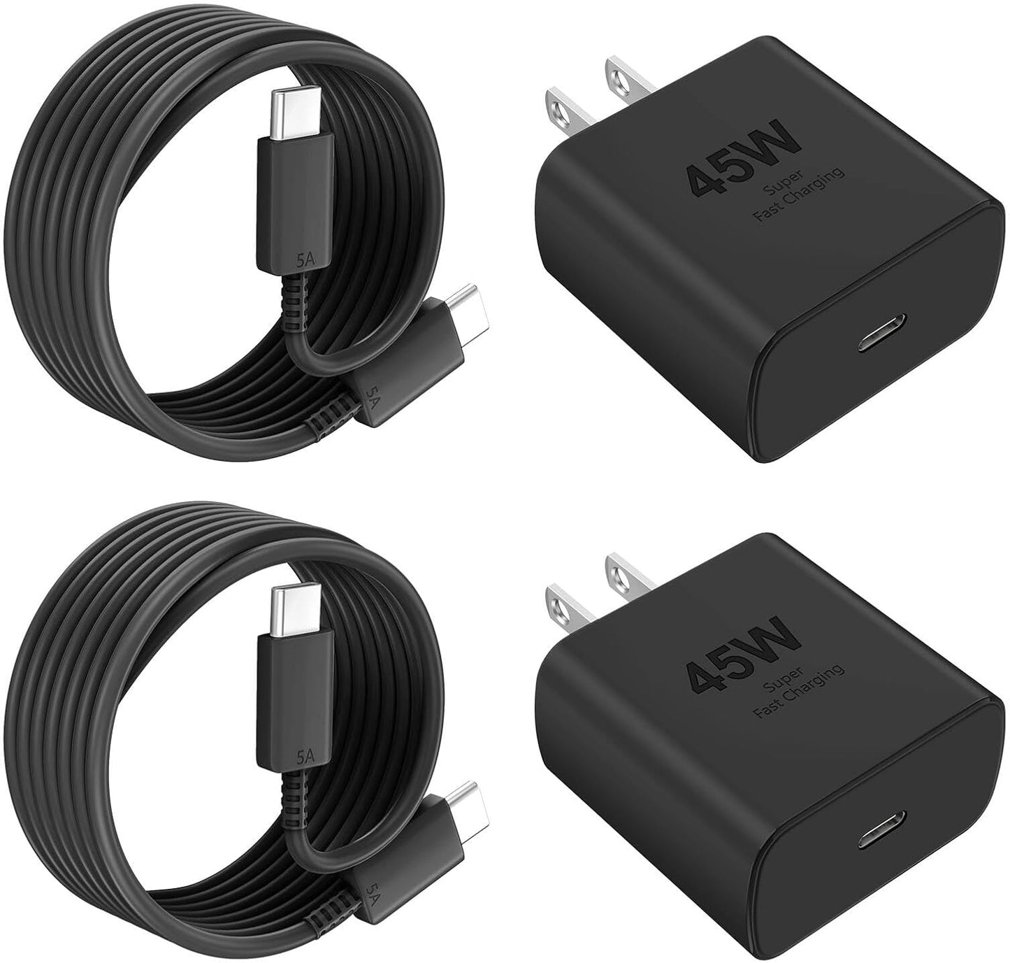 Phone 16 Charger Fast Charging,45W Phone 16 Pro Max Charger USB C Super Fast Charger Block&10FT Long Type C Charger Cable Cord for Phone 16/16 Pro/16 Pro Max/16 Plus/15/15 Pro Max,Samsung Galaxy,Black