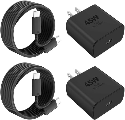 Phone 16 Charger Fast Charging,45W Phone 16 Pro Max Charger USB C Super Fast Charger Block&10FT Long Type C Charger Cable Cord for Phone 16/16 Pro/16 Pro Max/16 Plus/15/15 Pro Max,Samsung Galaxy,Black