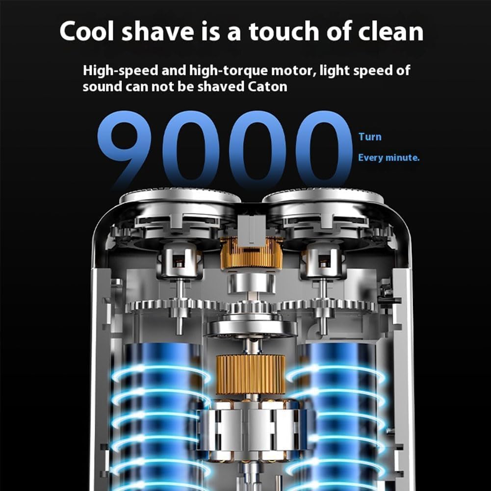 Skyworl Mini Shaver, Beard Shavers Portable Suitcase Design, Mini Portable Electric Shaver for Men Waterproof, Fast Charging Long Battery Life Double-Ring Magnetic Cutter (Silver)