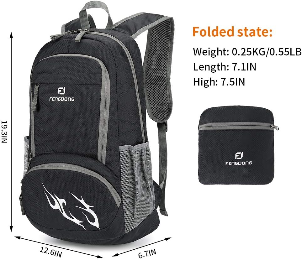 FENGDONG 35L Lightweight Foldable Waterproof Packable Travel Small Hiking Backpack Daypack for men women