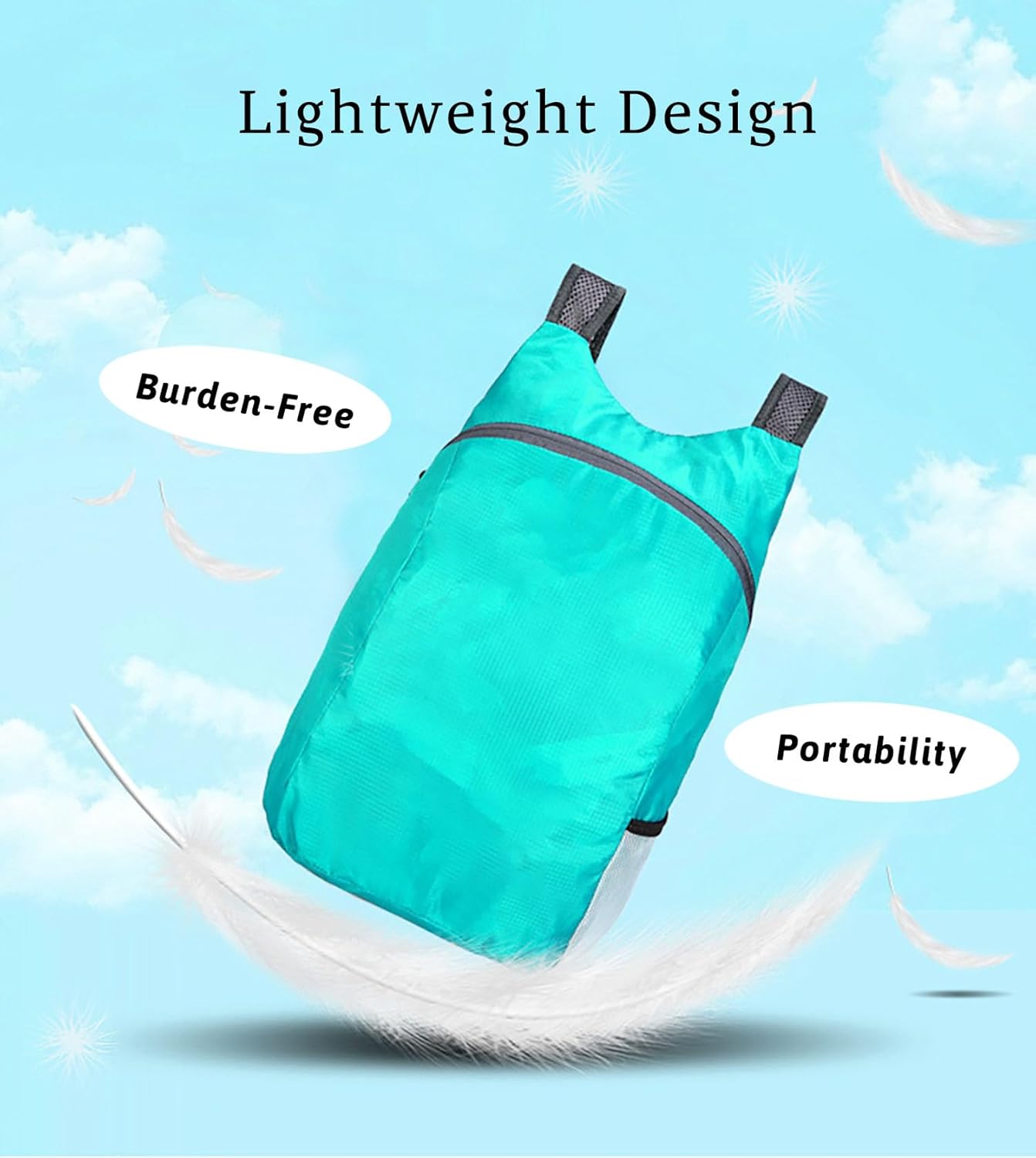 Lightweight Foldable Waterproof Backpack For Men Women Outdoor Sports Travel Leisure Bag Hiking Small Daypack 20L (DarkBlue-Orange)
