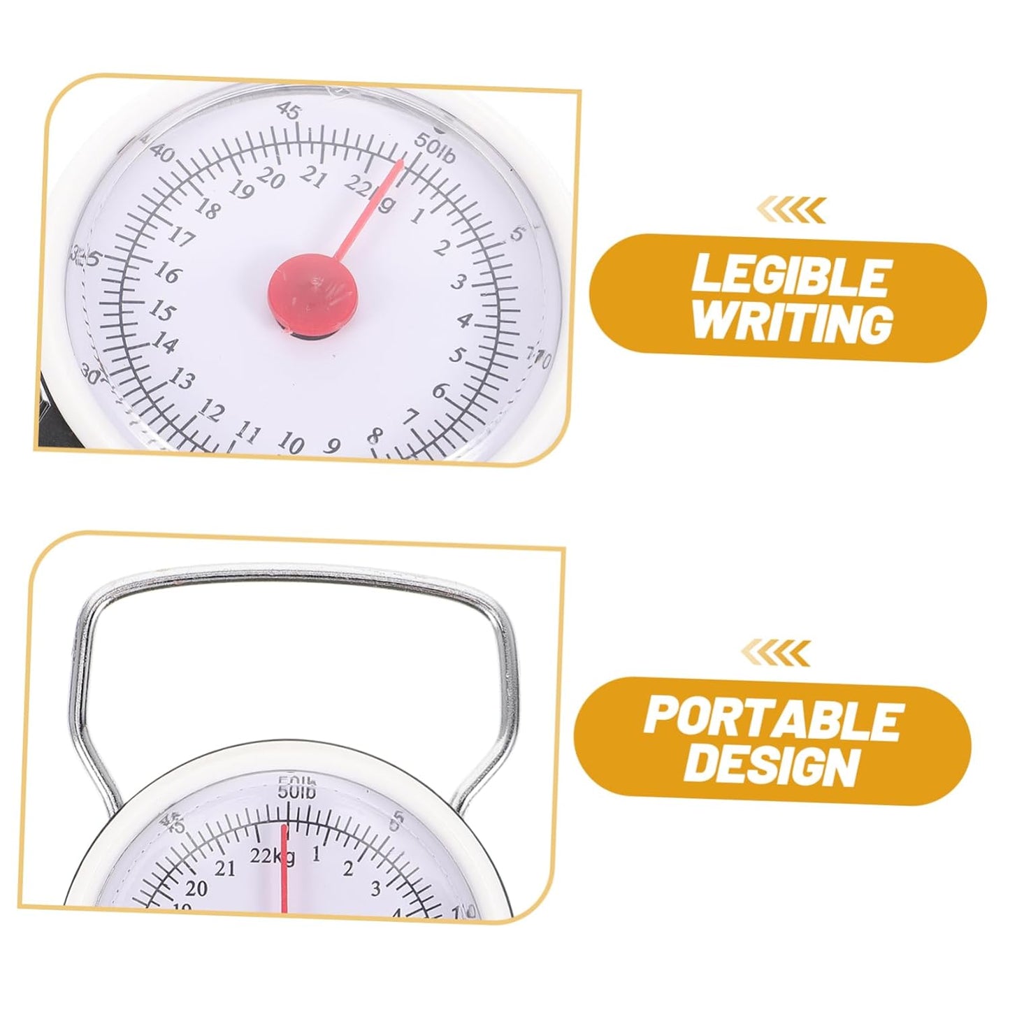 HEMOTON Handheld Scale for Luggage Analog Weighing Scale Hook Portable Luggage for Shipping Travel