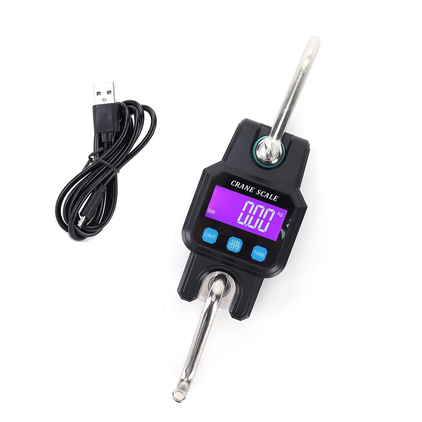 Digital Crane Scale 300kg/600lbs with LED Handheld Mini Hanging Scale for Garage Farm Hunting Fishing Etc(300kg/Plastic Shell)