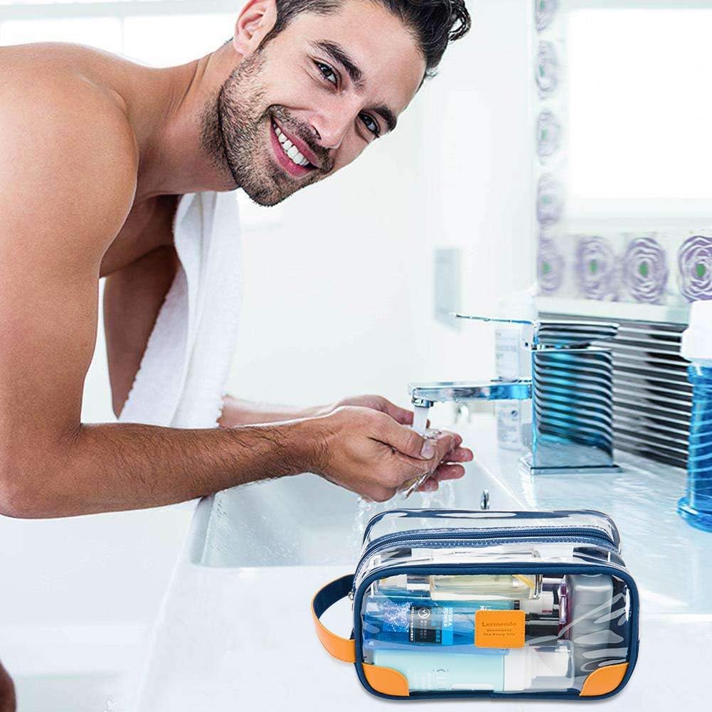 Lermende Toiletry Bag, Clear Shaving Dopp Kit for Men Travel Toiletry Bag with Hand Strap Unisex