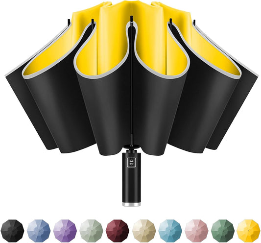 Yoobure Windproof Travel Umbrella - Automatic Umbrellas for Rain, Compact Folding Umbrella with UV Protection, Lightweight Portable Design for Backpack/Walking/Car, Sun & Storm Ready