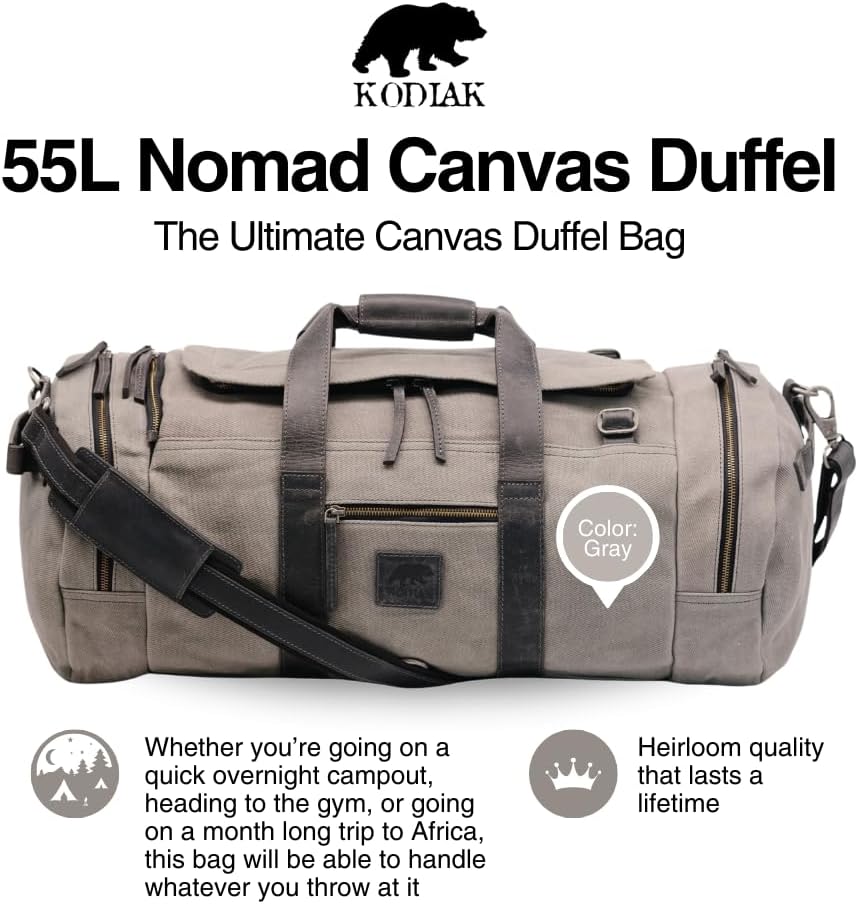 55L Nomad Canvas Duffel (Gray)