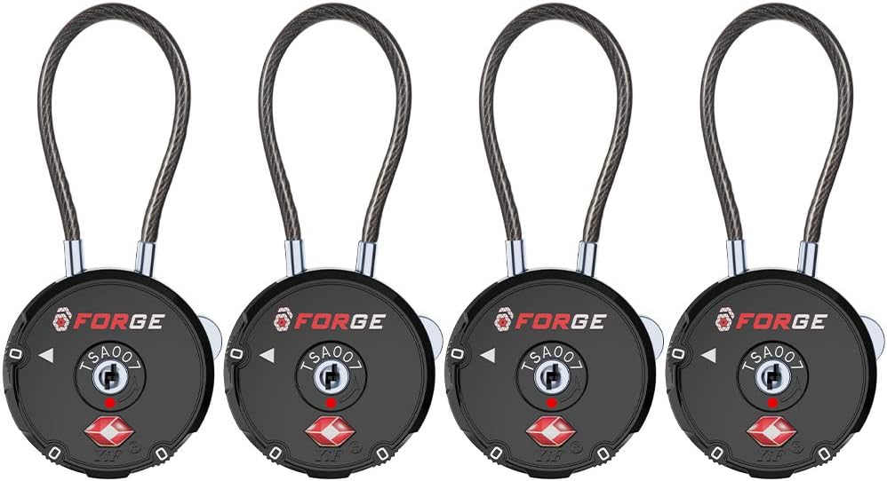 Forge Quality TSA Approved Luggage Locks for Travel Accessories, Suitcase, Pelican case, Ammo