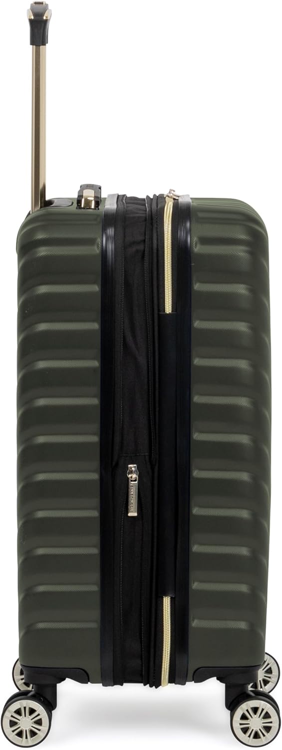 Kenneth Cole REACTION Madison Square Lightweight Hardside Chevron Expandable Spinner Luggage, Olive, 20-Inch Checked