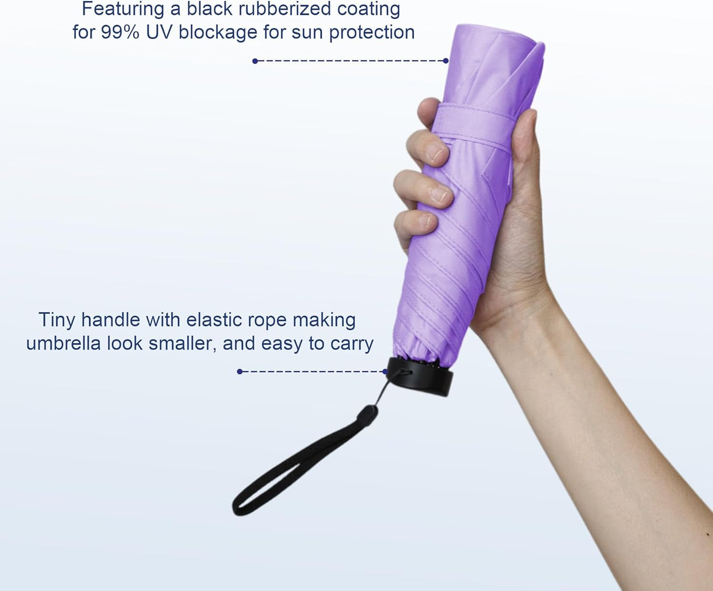 SoulRain 42" Travel Sun & rain Umbrella, Lightweight Windproof Umbrella, Portable Lightweight Compact Parasol with 99% UV Protection for women and men