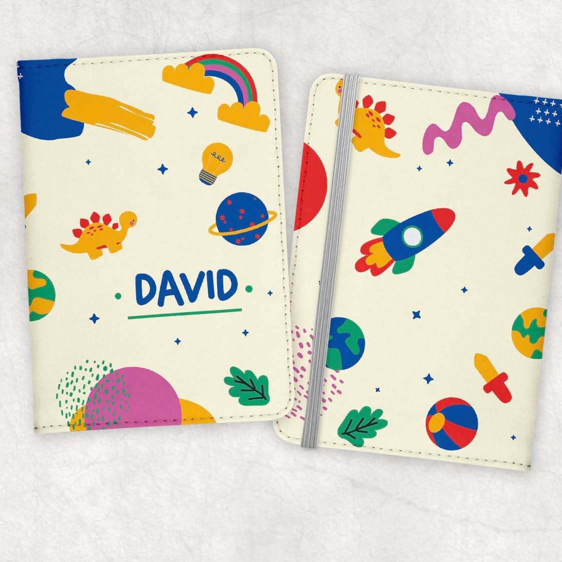 Personalized Passport holder, Personalized Passport Cover for kids, Customized Passport Cover and Luggage tag, Personalized Gift for boys, travel Gift. (Passport Cover + 2 Luggage Tags)