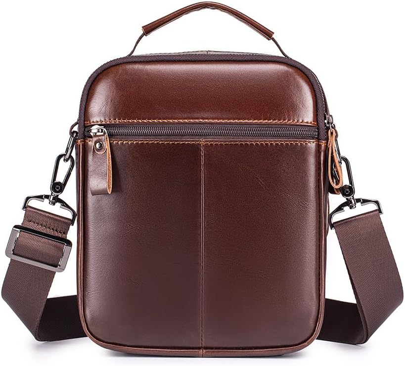 Premium Leather Men's Crossbody -Organized Storage & Durable,Stylish for Daily Carry