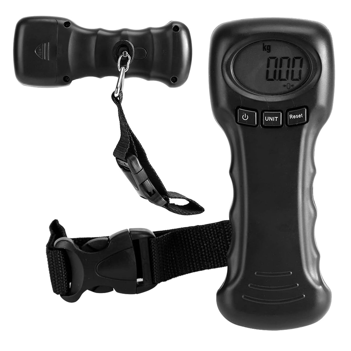 Digital Luggage Scale, 50kg/110lb Portable Travel Hanging Luggage Scale Electronic Weight Scale with LCD Digital Display for Travel Home Fair, Black, Battery Not Included