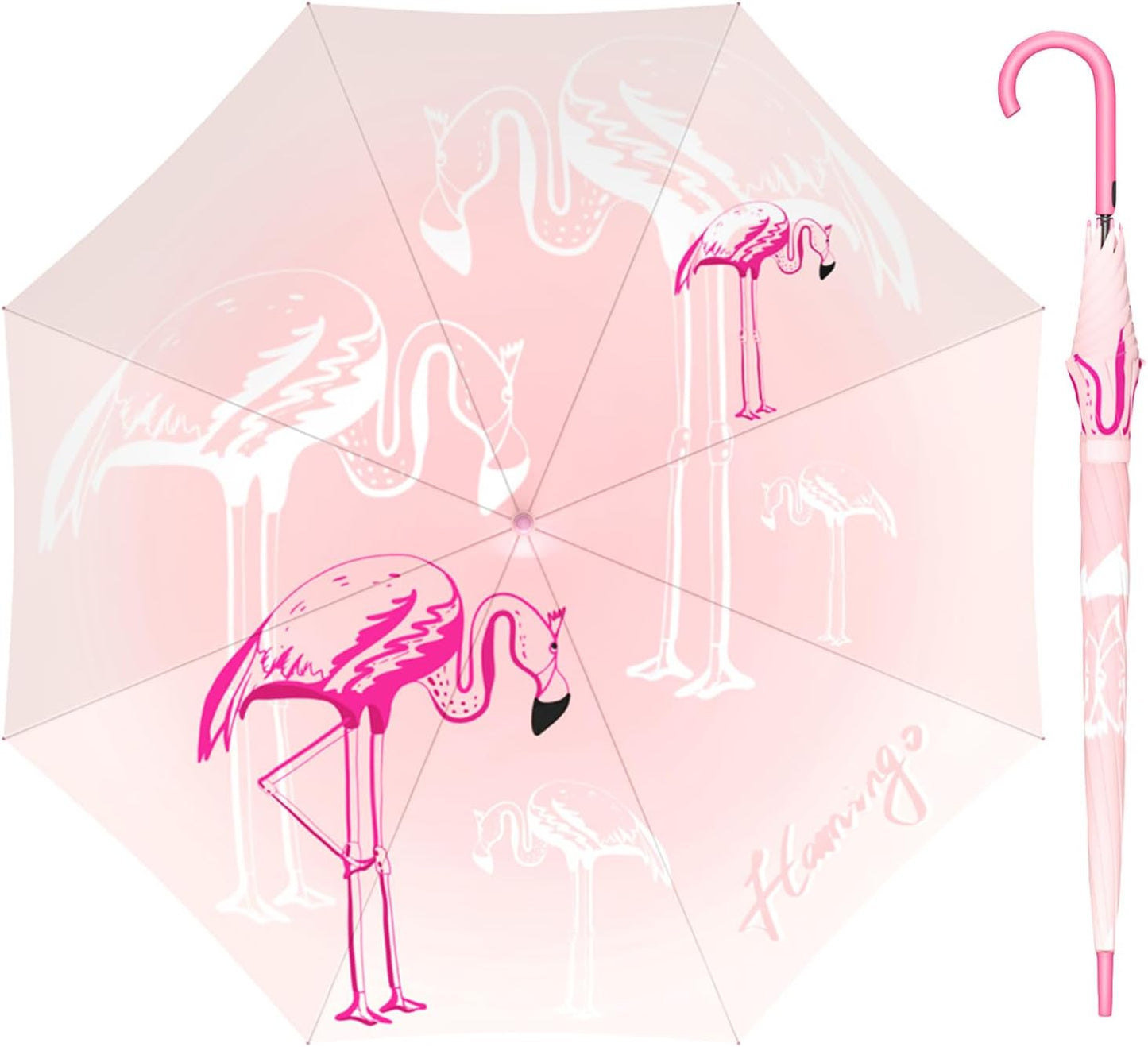 RUMBRELLA UV Stick Umbrella Auto Open UPF 50+ with J Hook Handle 51IN