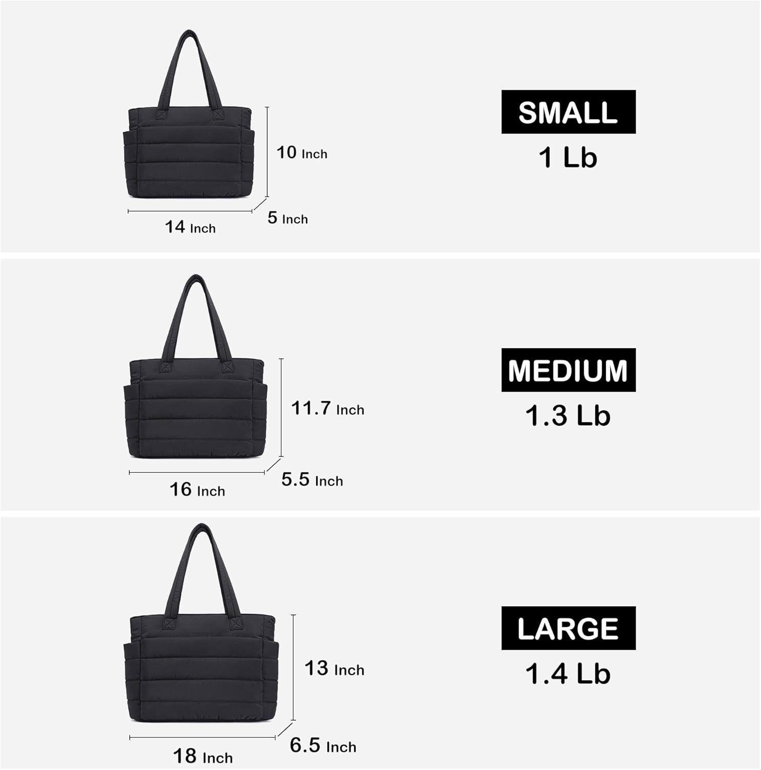 AOCINA Puffy Tote Bag for Women Quilted Work Bag Nurse Bags Women's Handbags for Travel