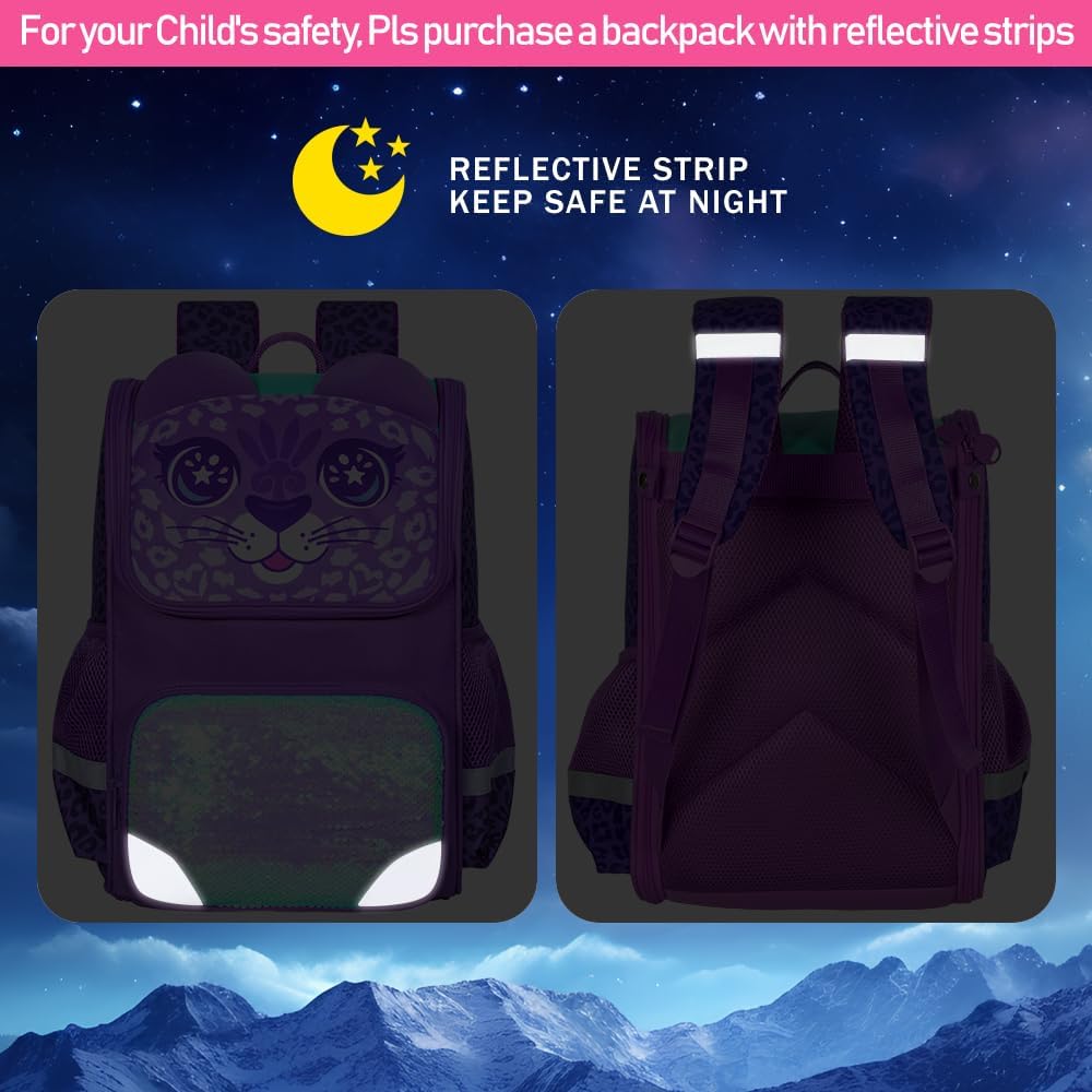 KLFVB 3PCS Backpack for Girls and Boys, 15" Unicorn Dinosaur Bookbag with Lunch Box, Kids Preschool