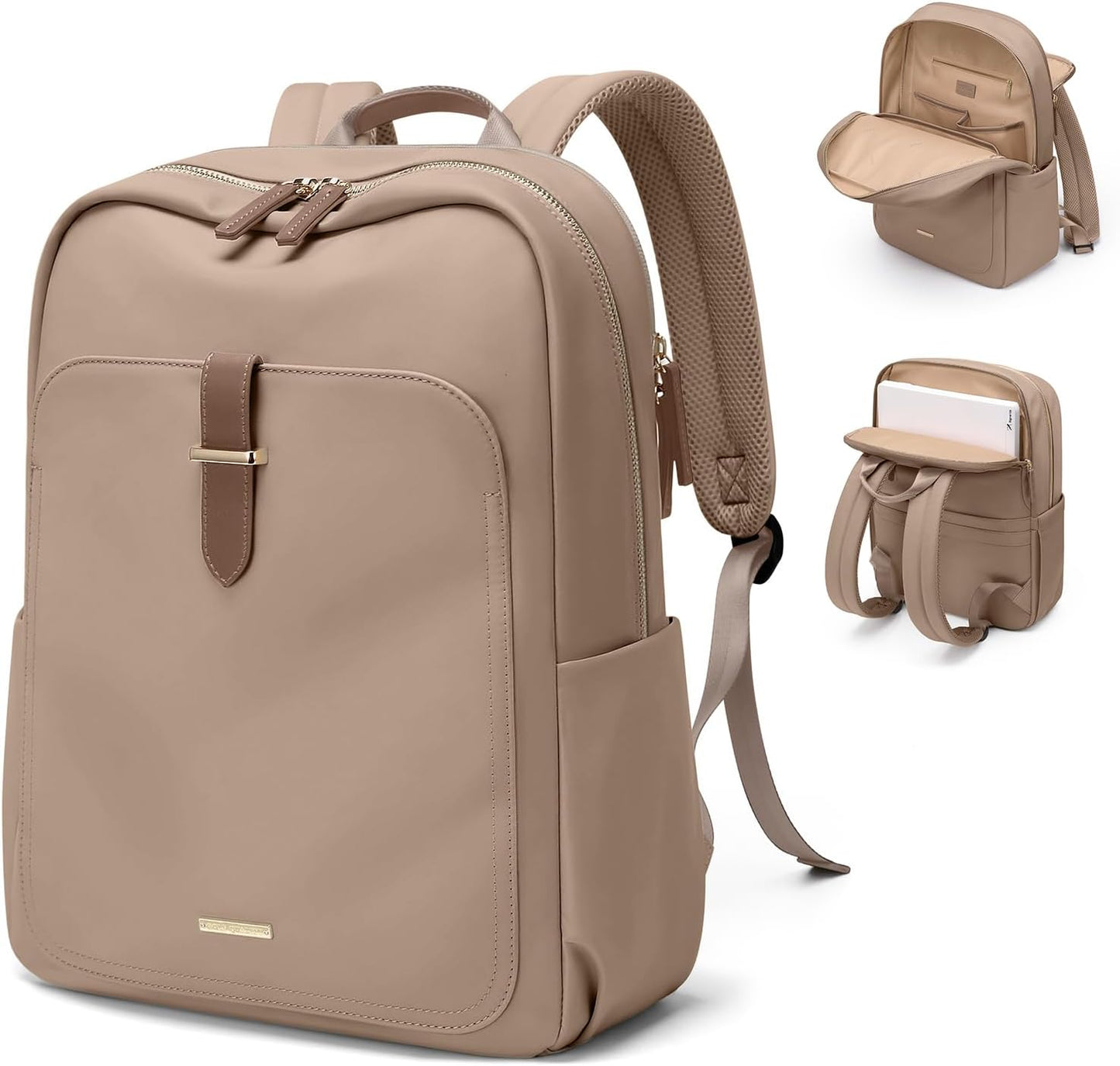 Laptop Backpack for Women,Casual Work Business Backpacks Purse Carry on Travel Backpack,14 Inch,Brown