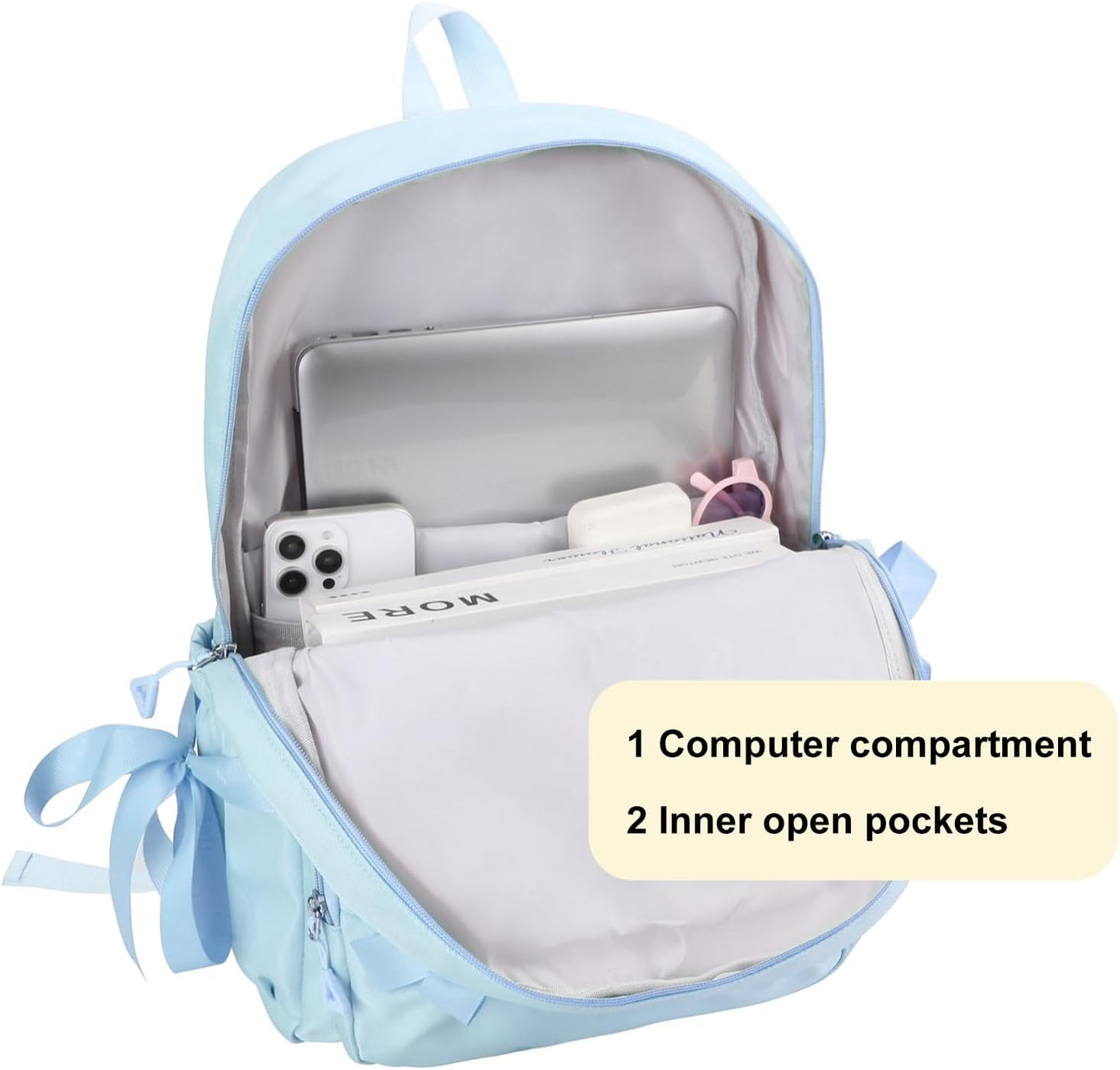 Phaoullzon Coquette Backpack with Bow for Women Aesthetic Daypack