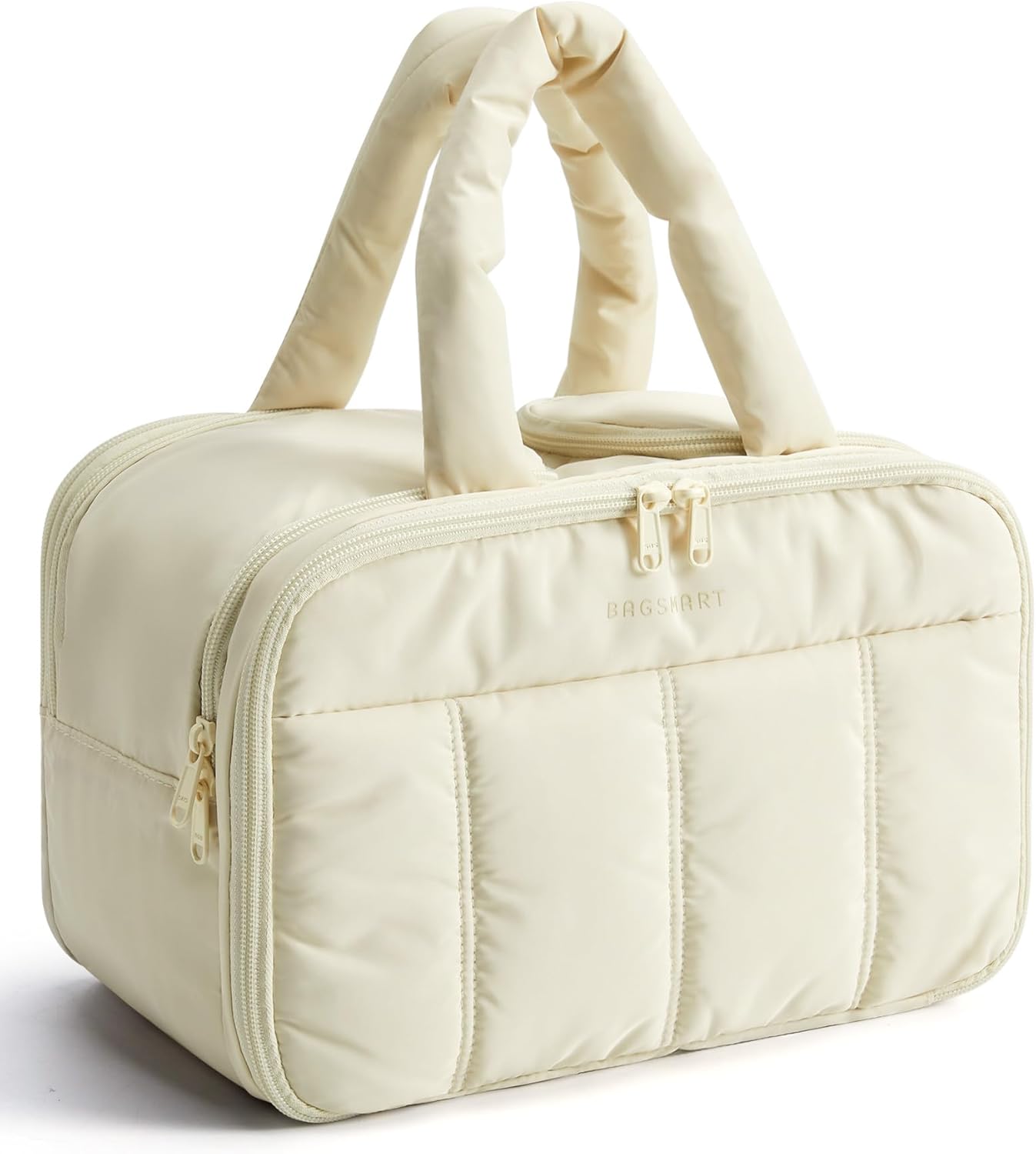BAGSMART Travel Toiletry Bag, Puffy Large Toiletry Bag for Women, Lightweight Cosmetic Makeup Bag