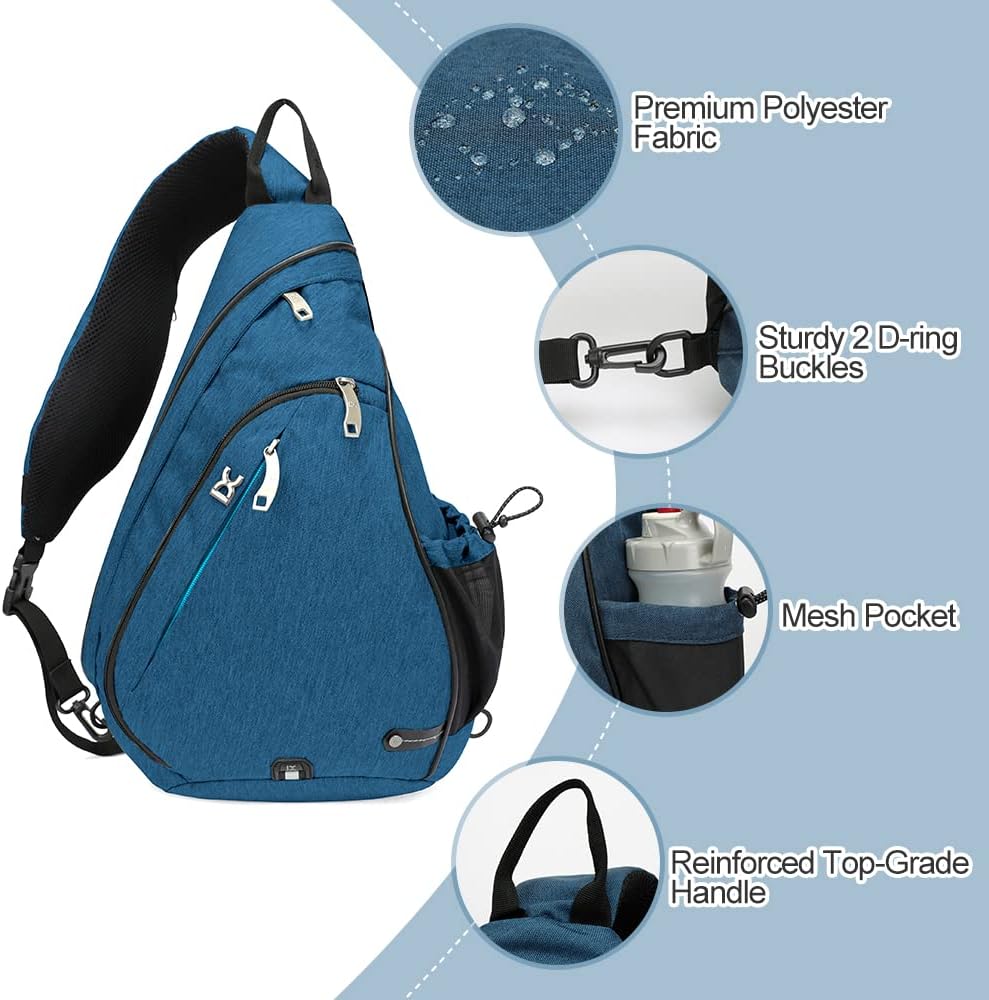 INOXTO Sling Bag, Multipurpose Crossbody Shoulder Bag for Men and Women