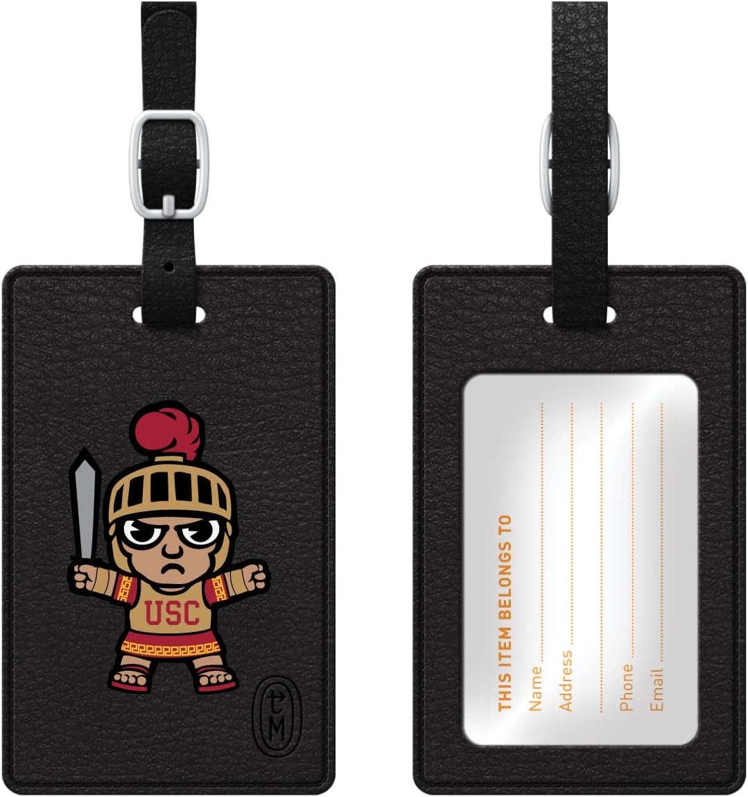 OTM Essentials University of Southern California Faux Leather Luggage Tag, Durable Travel Accessories with Adjustable Strap and ID Card, Tokyodachi Classic