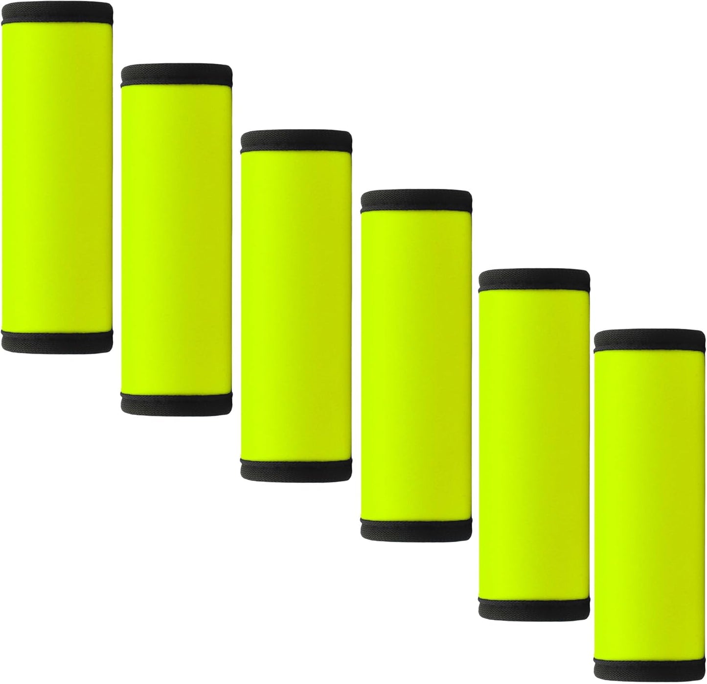 Luggage Handle Wrap 6 Pack-Neoprene Luggage Handle Wraps for Suitcase/Beach Bag/Backpacks Bright Suitcase Identifiers Travel Accessories for Airplane (Neon Yellow)